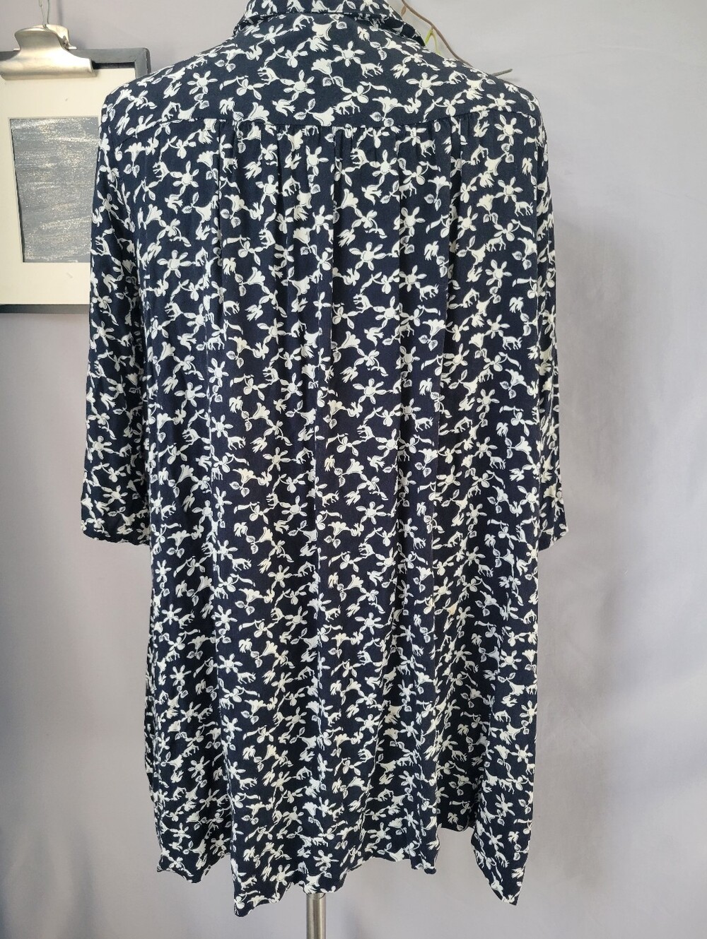 Ba&Sh Cocea A Line Mini Floral Dress Black White 3 or US 10 or L - Picture 3 of 14